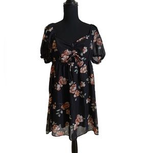 Black Floral Dress, Size XL